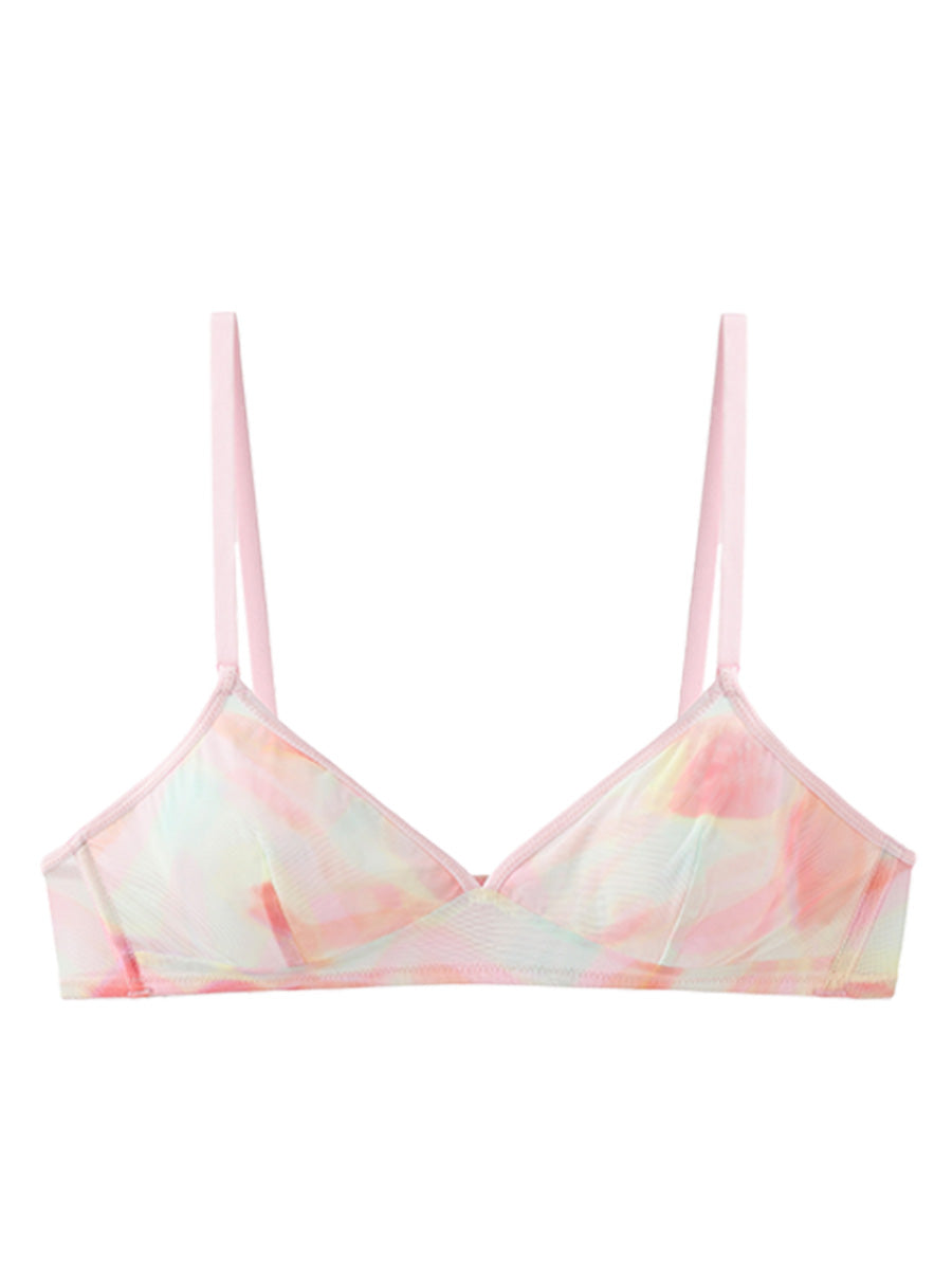 Tulip Print Mesh Bra