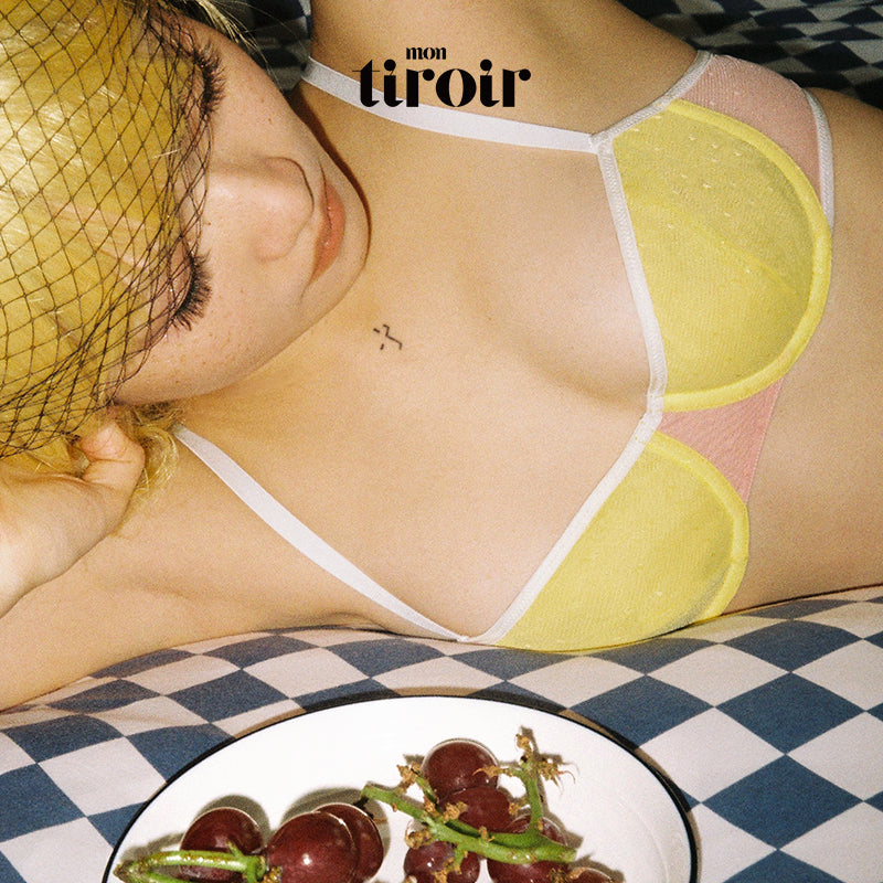 Neon Dot Mesh Underwire Bra