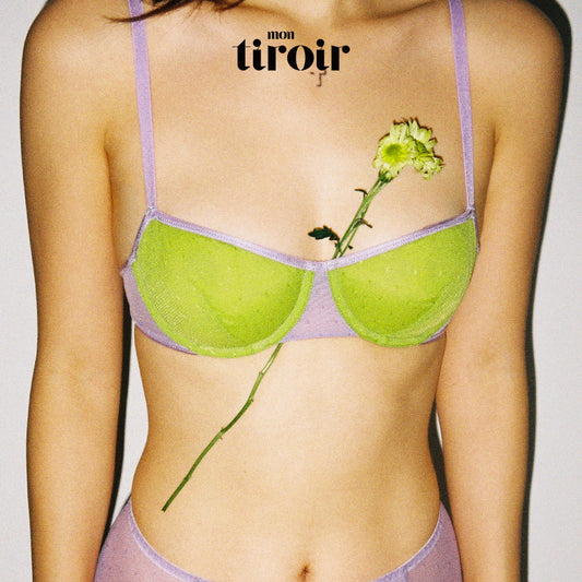 Neon Dot Mesh Underwire Bra