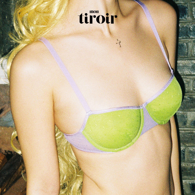 Neon Dot Mesh Underwire Bra